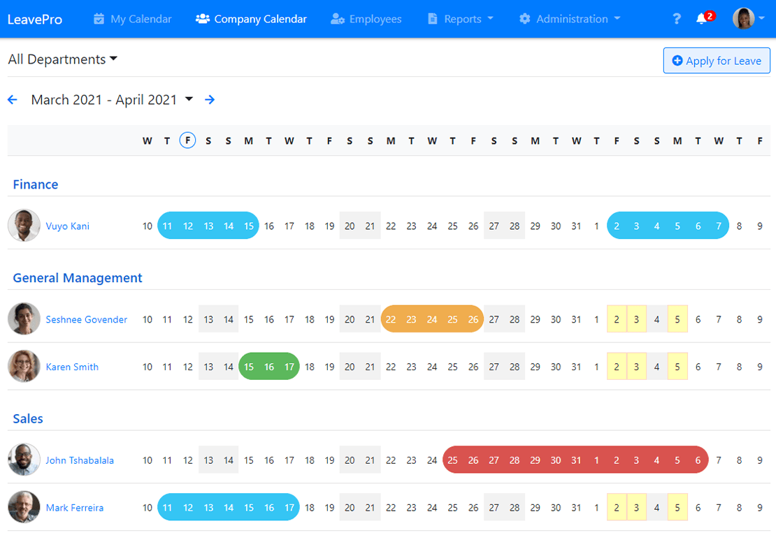LeavePro Online leave management for your company made simple