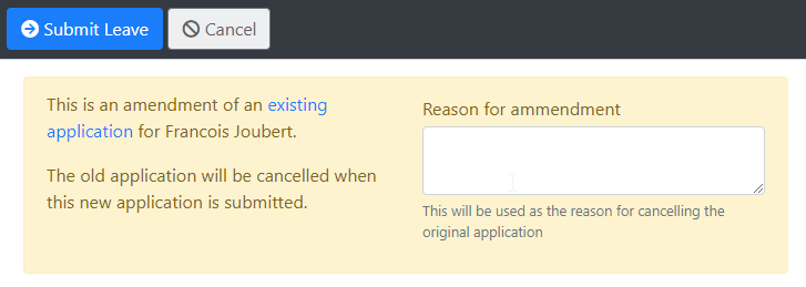 Amend comments when submitting application