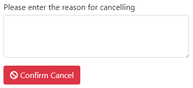 Confirm cancellation