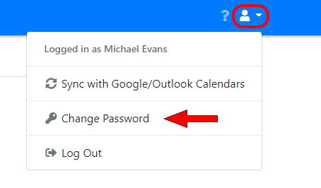 Change password menu option