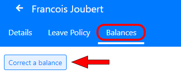 Correct a balance button