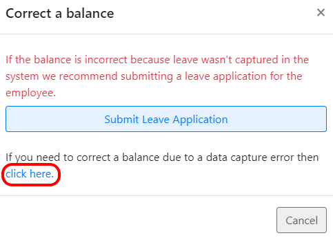 Confirm Correct a balance