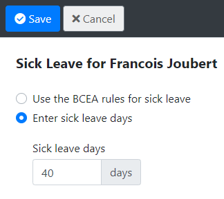 Edit sick leave policy
