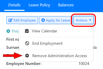 Remove Administration Access menu