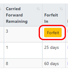 Leave Carried Forward Report - Forfeit Leave