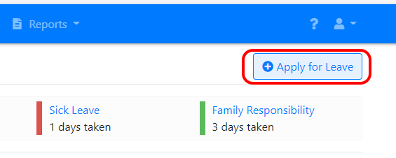 Apply for leave button