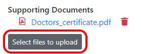 Upload supporting documents