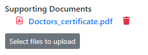 Uploading supporting documentation