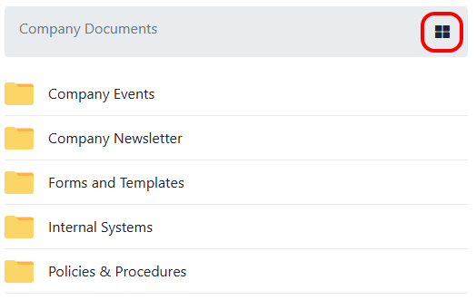 Toggle icons button on company documents