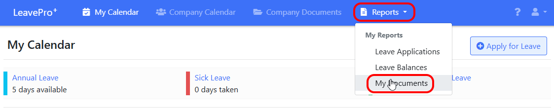 My Documents menu item