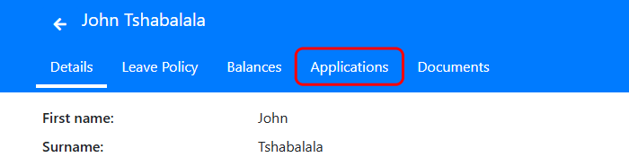 A team member’s leave applications
