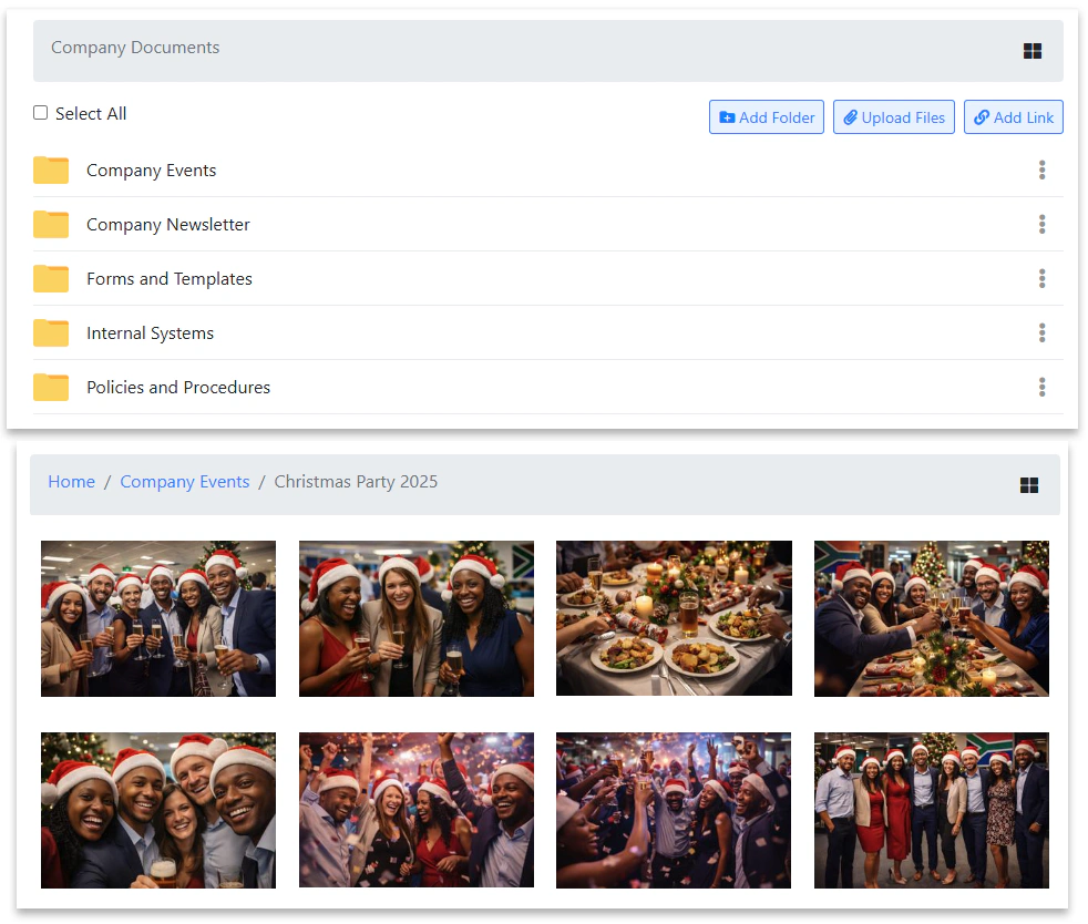 Employee records such as payslips, employment contracts and performance reviews.